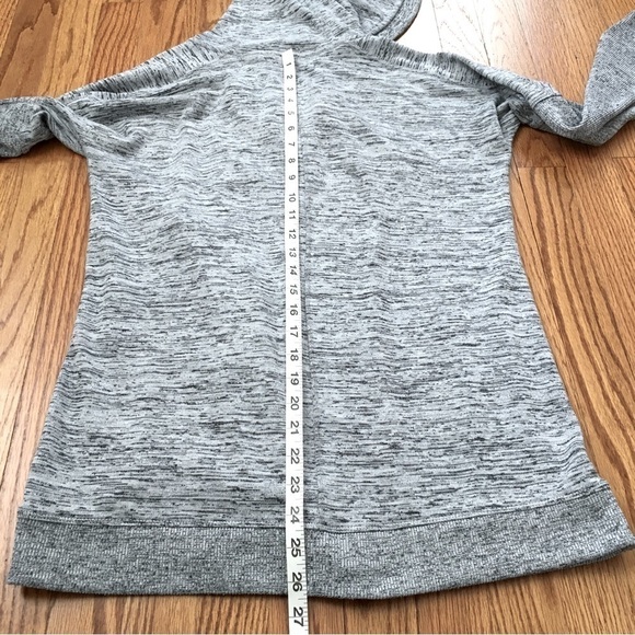 Athleta Gray Blissful Hooded Open Front wrap Sweater Cardigan - Picture 12 of 16